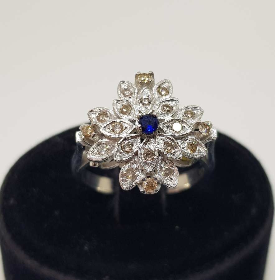 SAFİR VE PIRLANTA TAŞLI DENK MODEL YÜZÜK