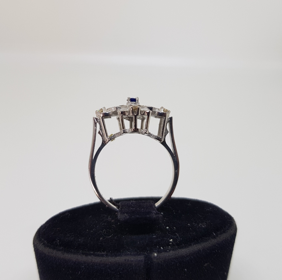 SAFİR VE PIRLANTA TAŞLI DENK MODEL YÜZÜK