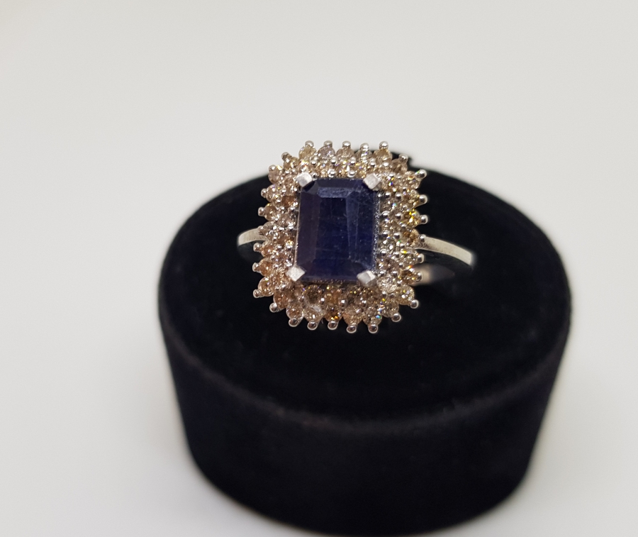 AMETİST VE PIRLANTA TAŞLI YÜZÜK