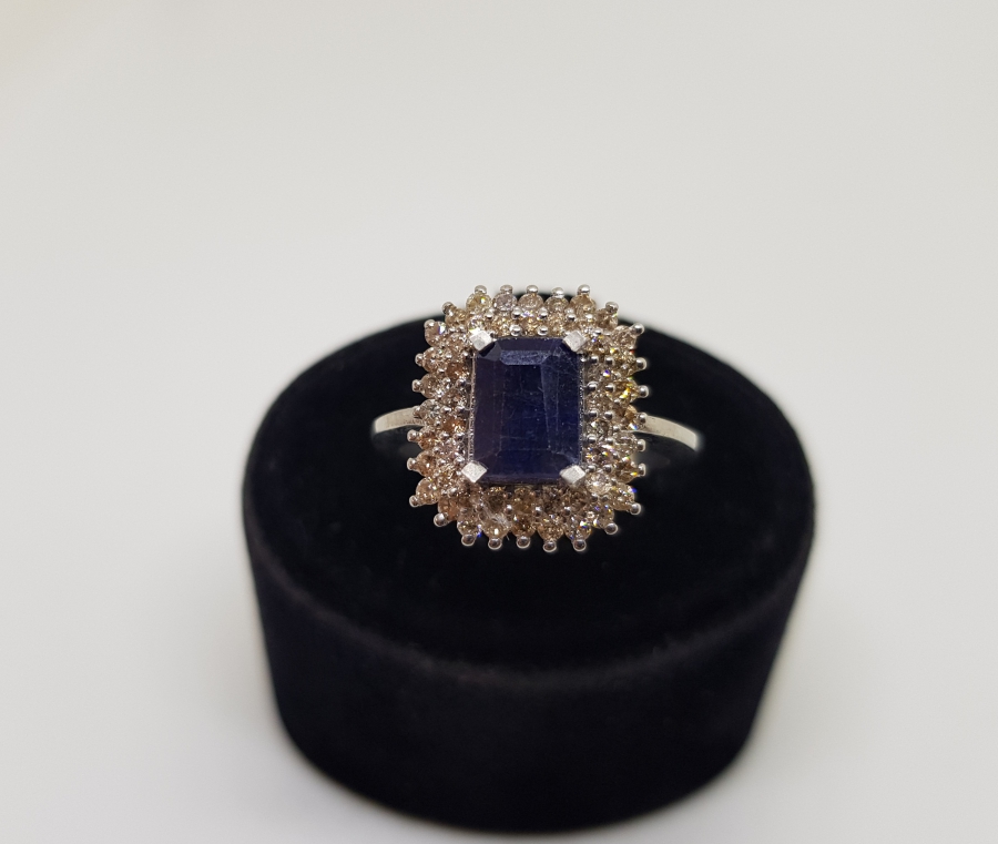 AMETİST VE PIRLANTA TAŞLI YÜZÜK