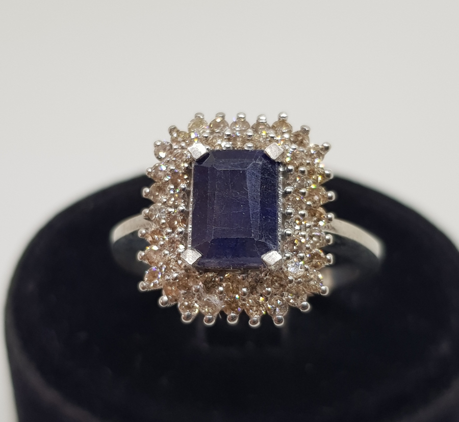 AMETİST VE PIRLANTA TAŞLI YÜZÜK