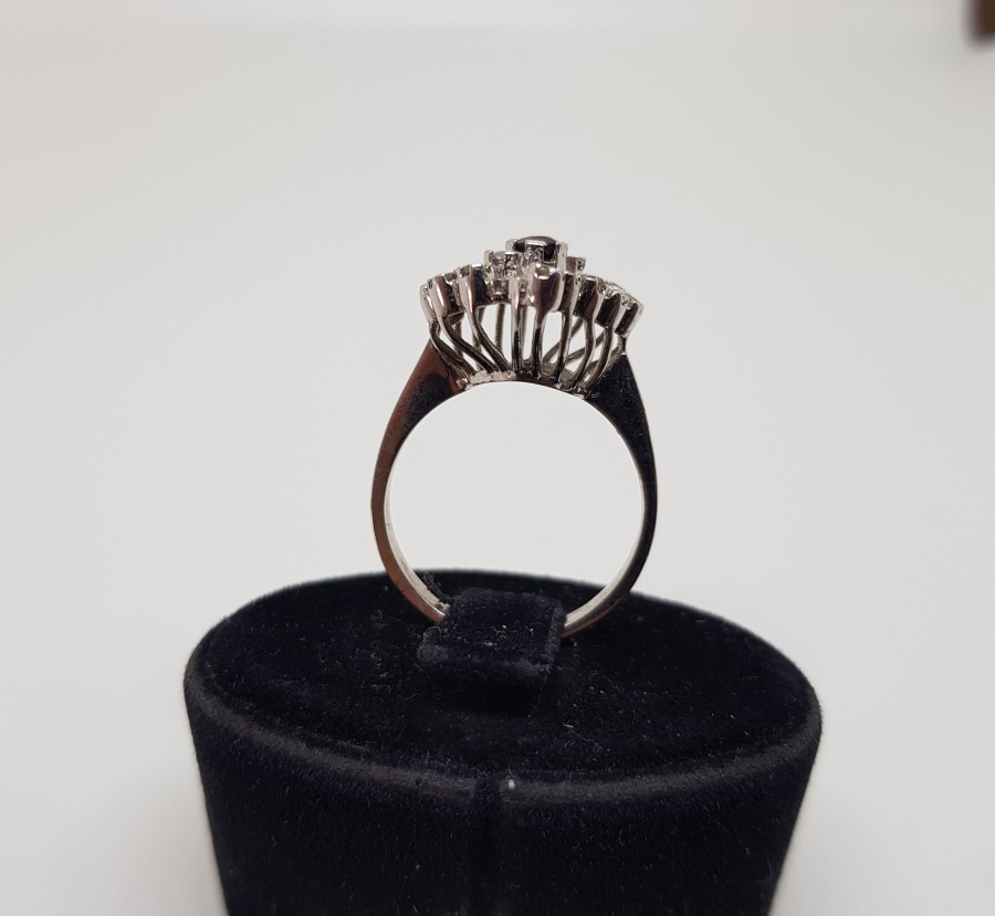 YAKUT VE PIRLANTA TAŞLI TARAK MODEL YÜZÜK