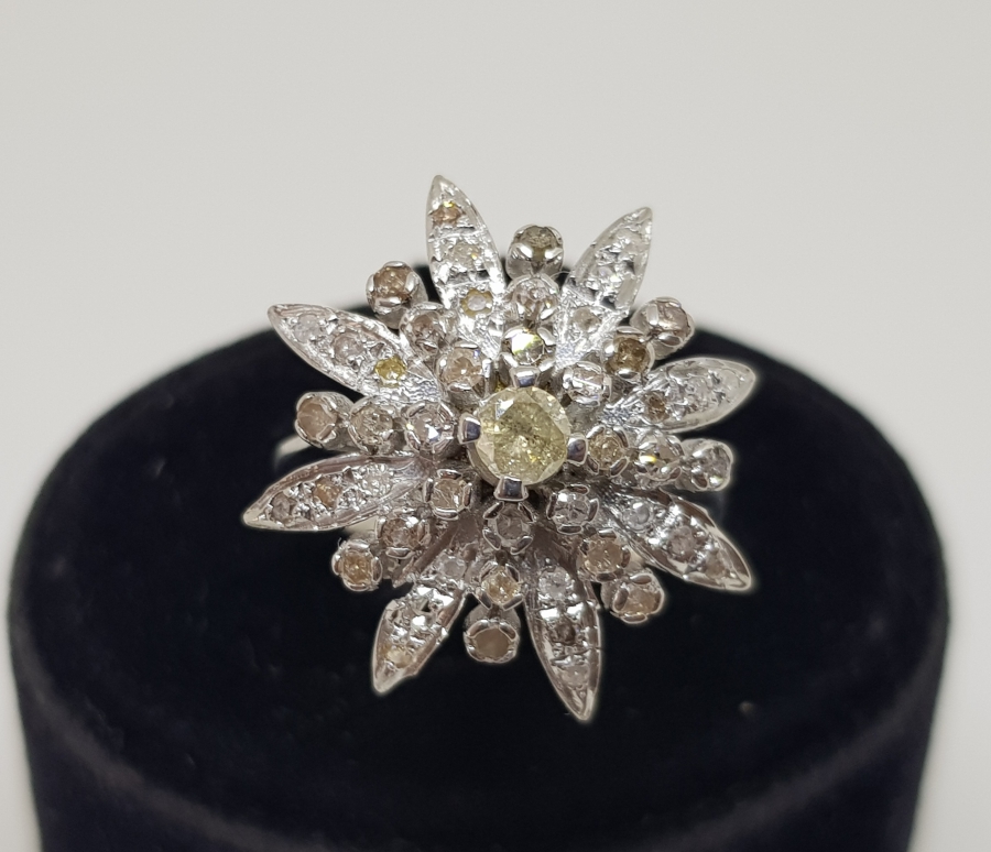 ZÜMRÜT VE PIRLANTA TAŞLI GÜNEŞ MODEL YÜZÜK