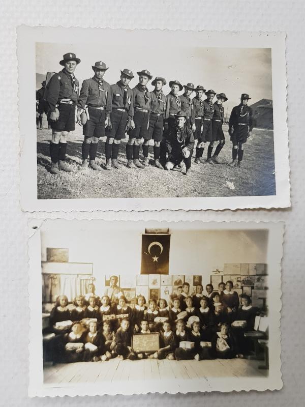 İLKOKUL ÖĞRENCİLERİ VE İZCİLER KONULU İKİ ADET FOTOĞRAF