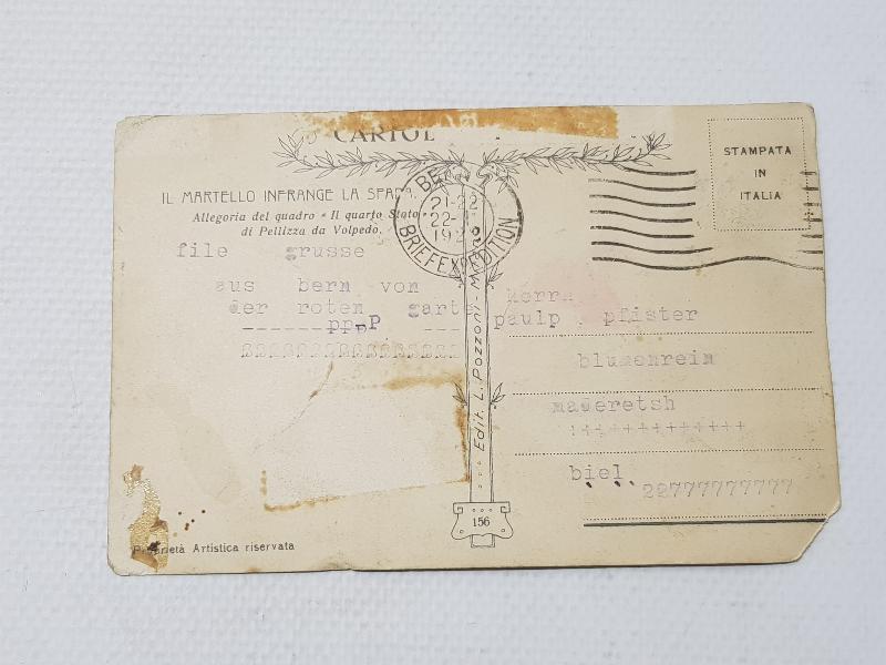 1922 İTALYA İŞÇİ SENDİKASI TEMALI KARTPOSTAL