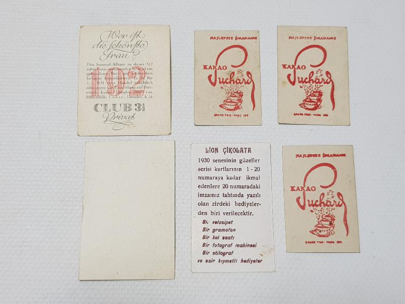 1930'LARDAN 6 ADET ÇİKOLATA KARTI