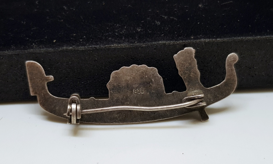 KAYIK FORMLU ÖZEL YAPIM GÜMÜŞ BROŞ