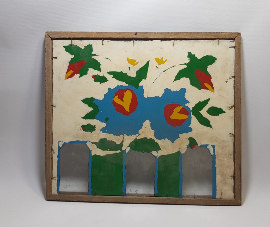 OSMANLI DÖNEMİ ORİJİNAL ÇERÇEVESİNDE ÇOK NADİR EL BOYAMA CAM ALTI AİLE FOTOĞRAFLIĞI