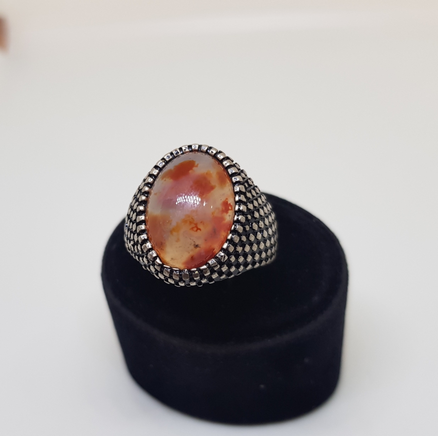 SÜLEYMANİYE AKİKLİ GÜMÜŞ ERKEK YÜZÜĞÜ