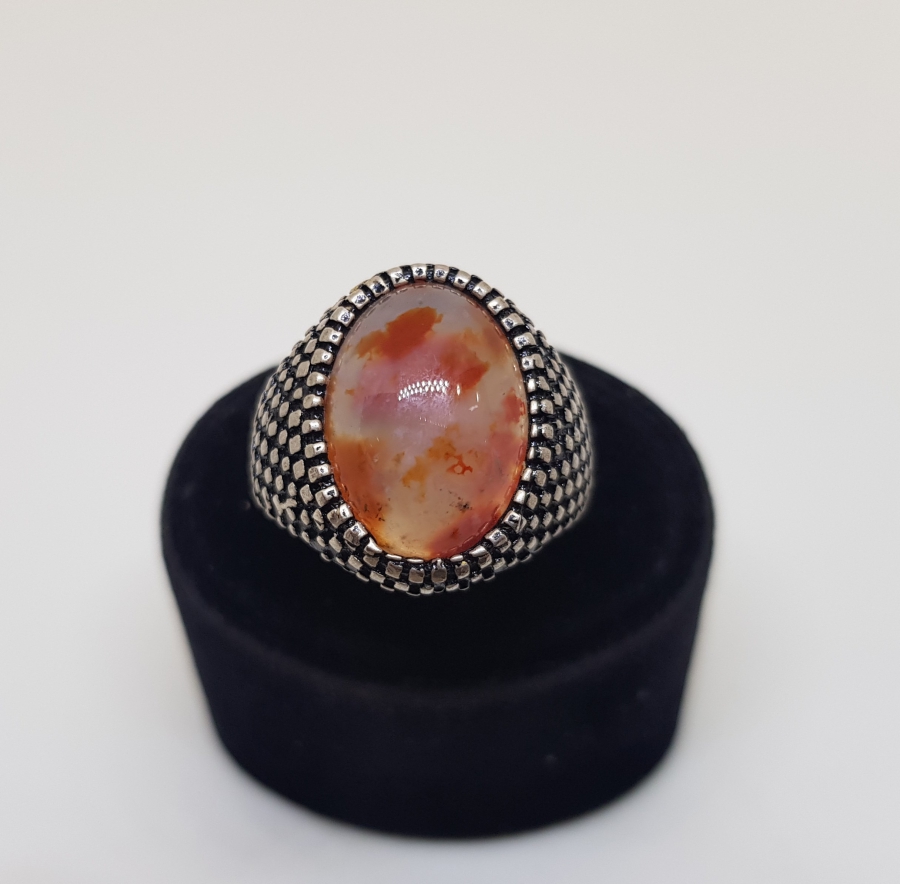 SÜLEYMANİYE AKİKLİ GÜMÜŞ ERKEK YÜZÜĞÜ