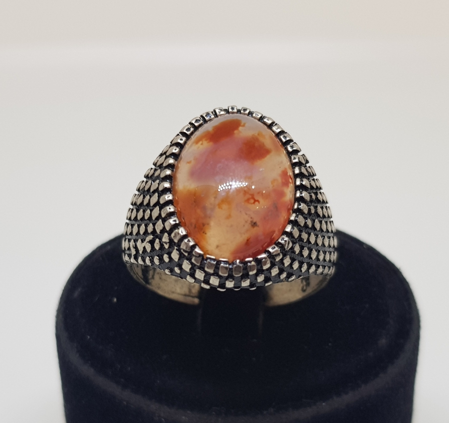 SÜLEYMANİYE AKİKLİ GÜMÜŞ ERKEK YÜZÜĞÜ