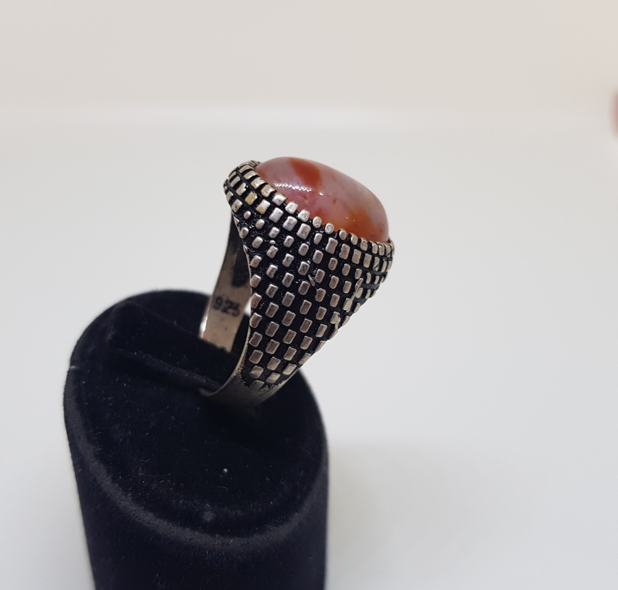 SÜLEYMANİYE AKİKLİ GÜMÜŞ ERKEK YÜZÜĞÜ