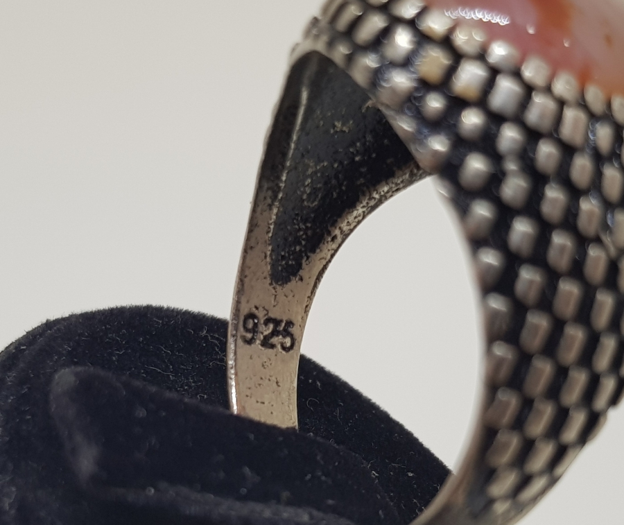 SÜLEYMANİYE AKİKLİ GÜMÜŞ ERKEK YÜZÜĞÜ