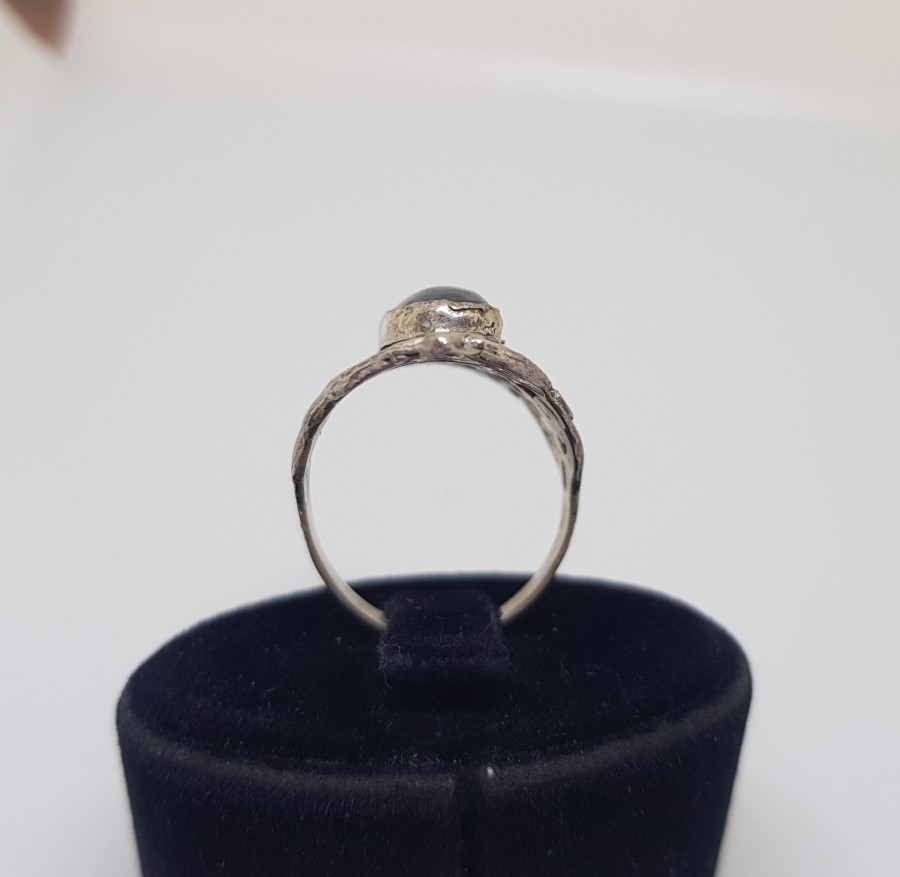 KALEM VE KABARTMA İŞÇİLİKLİ SİTRİN TAŞLI GÜMÜŞ YÜZÜK