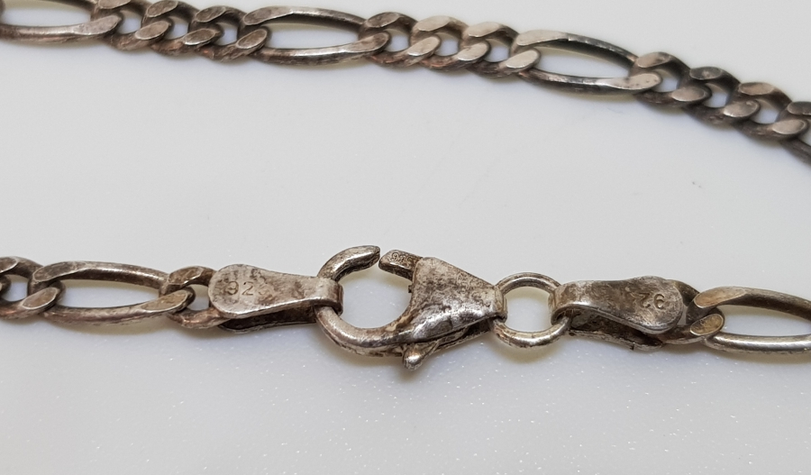 İTALYAN TARZI YAPILMIŞ GÜMÜŞ ERKEK KOLYESİ