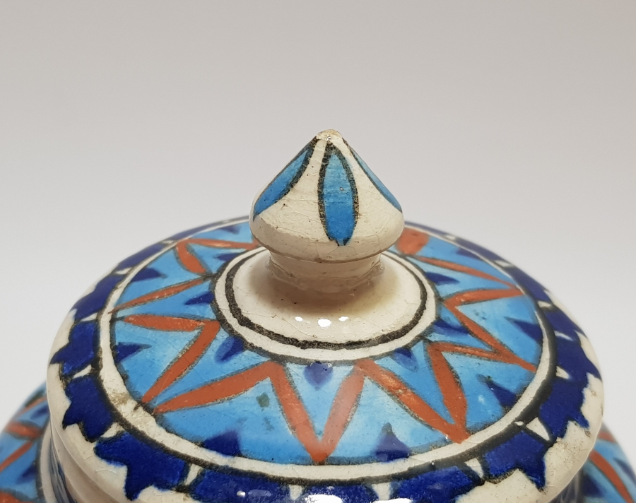 KÜTAHYA İŞİ EL BOYAMA ANTİKA KAPAKLI KAVANOZ