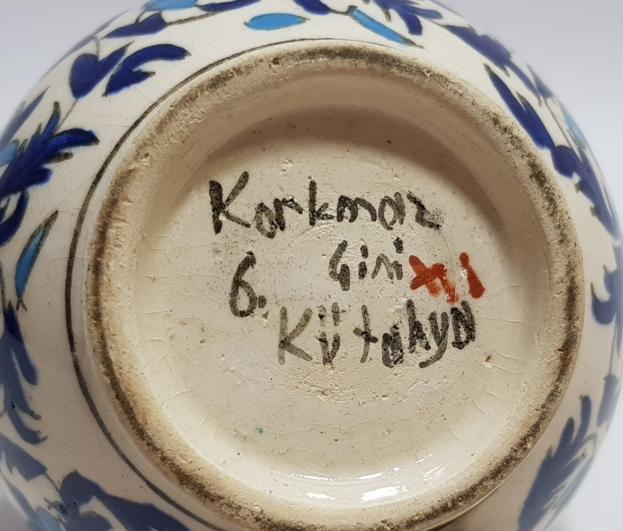 KÜTAHYA İŞİ EL BOYAMA ANTİKA KAPAKLI KAVANOZ