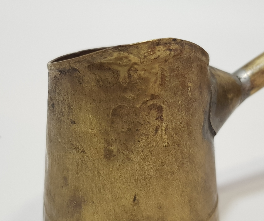 OSMANLI DÖNEMİ SÜLEYMANİYE İŞİ PALMETLİ KAHVECİ CEZVESİ