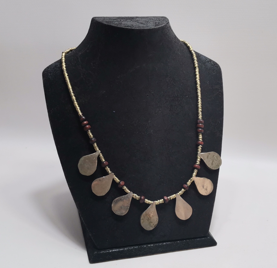 TURKUAZ TAŞLI BÜYÜK BOY TÜRKMEN İŞİ EL YAPIMI GERDANLIK