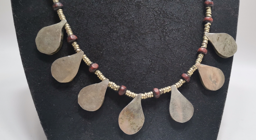 TURKUAZ TAŞLI BÜYÜK BOY TÜRKMEN İŞİ EL YAPIMI GERDANLIK