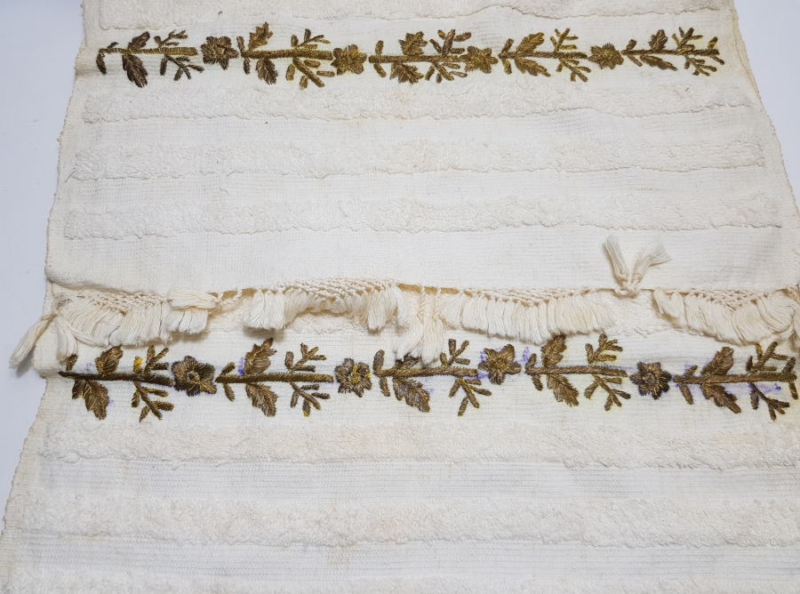 GÜMÜŞ VE ALTIN SIRMA İŞÇİLİKLİ BURSA İŞİ OSMANLI DÖNEMİ PEŞKİR - HAVLU