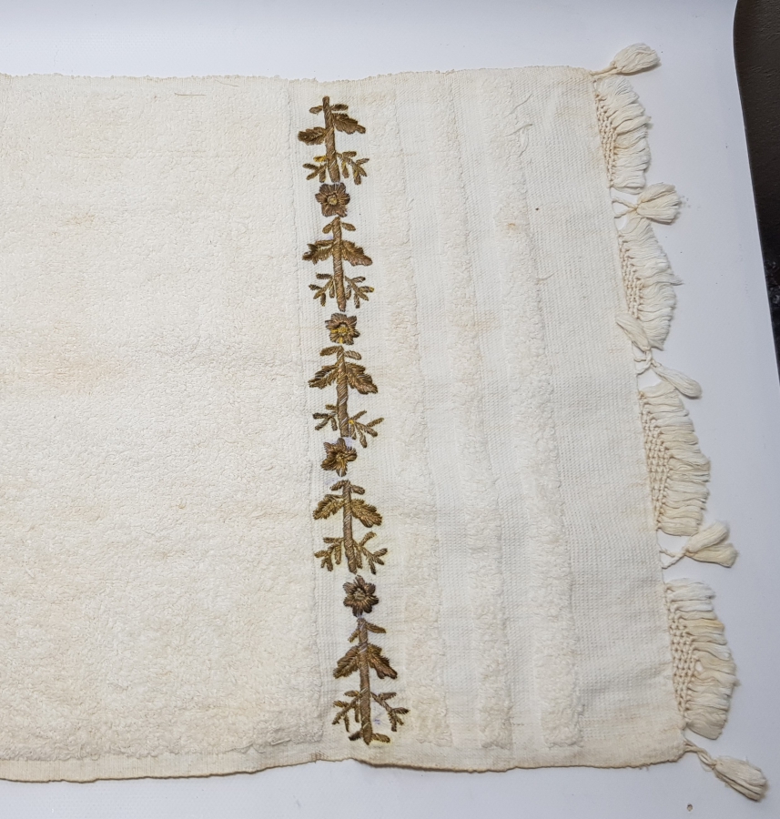 GÜMÜŞ VE ALTIN SIRMA İŞÇİLİKLİ BURSA İŞİ OSMANLI DÖNEMİ PEŞKİR - HAVLU