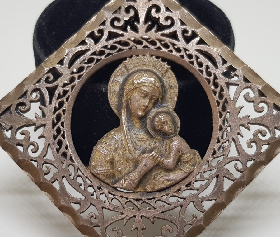 TESTERE İŞÇİLİKLİ OSMANLI DÖNEMİ EL YAPIMI GÜMÜŞ İKONA PARÇASI