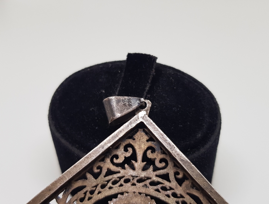 TESTERE İŞÇİLİKLİ OSMANLI DÖNEMİ EL YAPIMI GÜMÜŞ İKONA PARÇASI