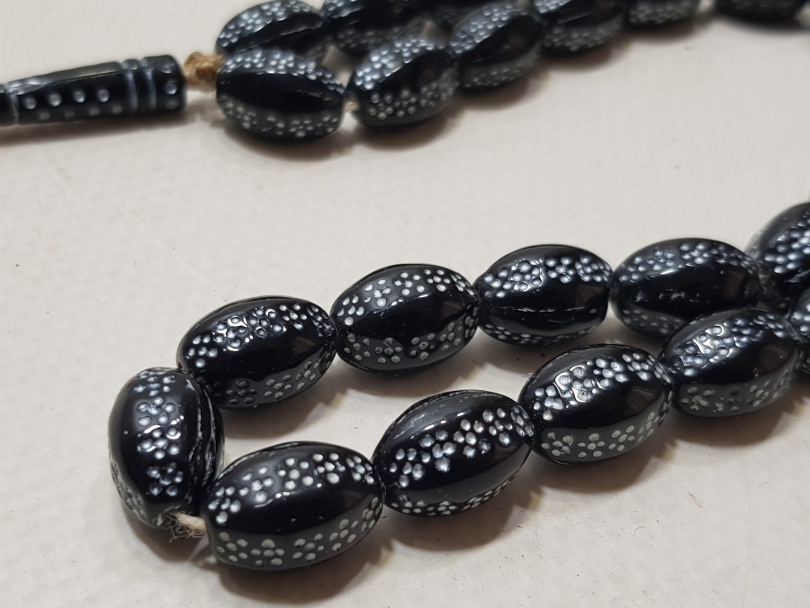 ÜZERİ GÜMÜŞ VARAKLI ÇOK NADİR OSMANLI DÖNEMİ BEYKOZ TESPİH