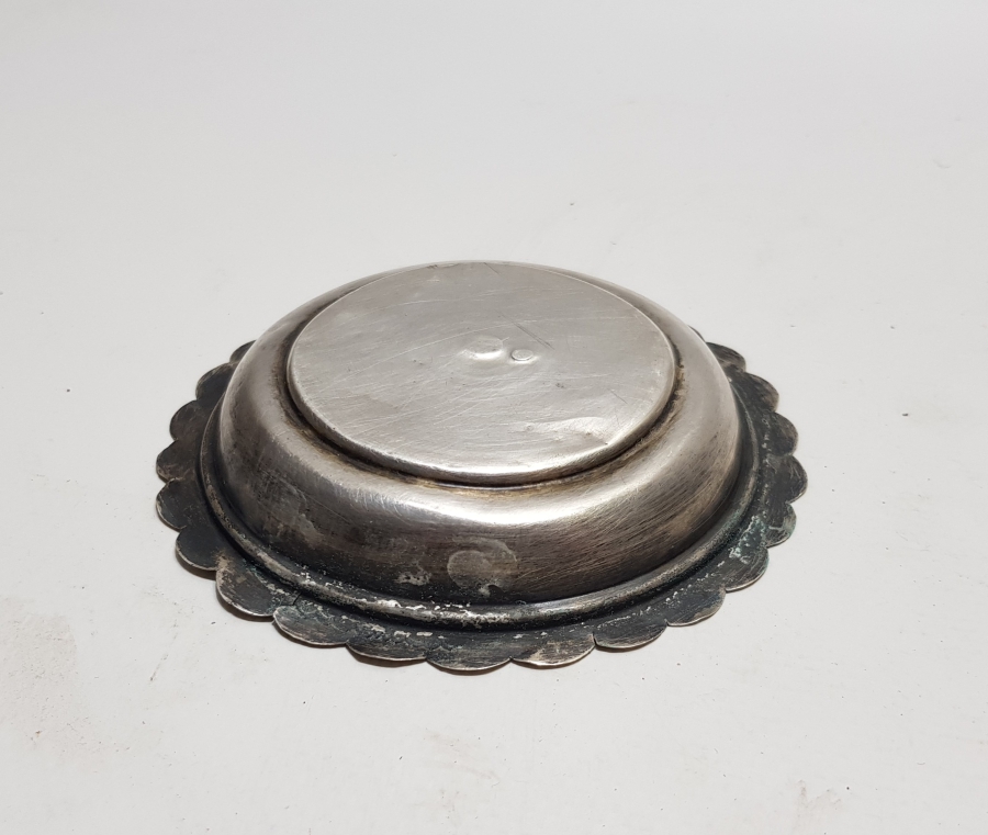 ÜZERİ KALEM İŞÇİLİKLİ ABDÜLHAMİT HAN DÖNEMİ TUĞRALI GÜMÜŞ İFTARİYELİK - HURMALIK.