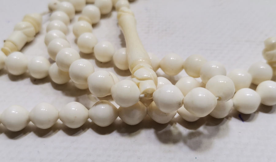 İMAMESİ MEVLEVİ SİKKESİ FORMUNDA YAPILMIŞ DEVE KEMİĞİ NAMAZ TESPİHİ