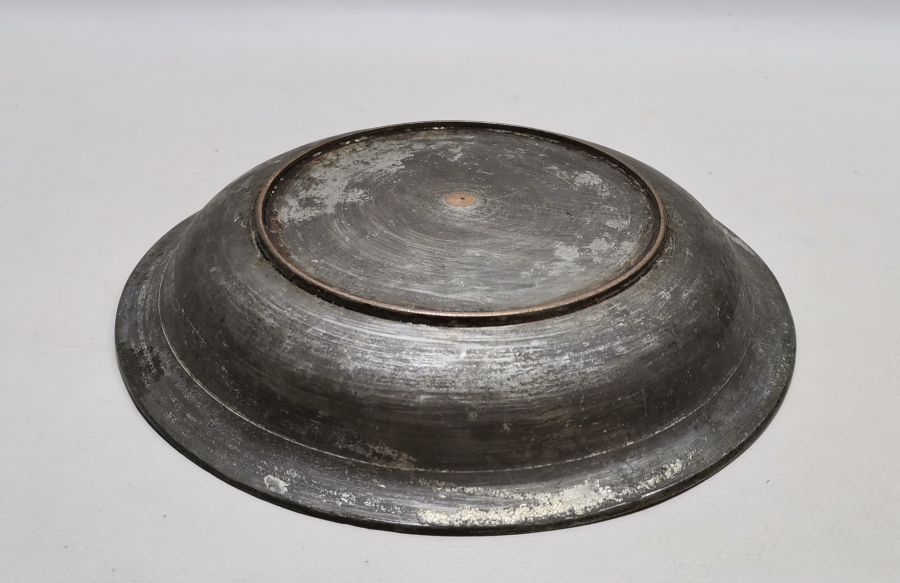 1858 TARİHLİ OSMANLI DÖNEMİ RUMCA YAZILI BAKIR TABAK