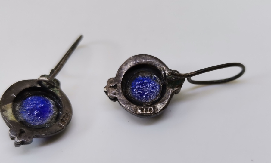 ÜZERİ NAZAR BONCUKLU ÖZEL YAPIM GÜMÜŞ KÜPE