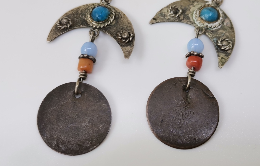 OSMANLI PARALARI VE OSMANLI GÜMÜŞ PARÇALARLA DİZAYN EDİLMİŞ ÖZEL YAPIM GÜMÜŞ KÜPE