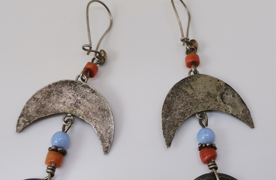 OSMANLI PARALARI VE OSMANLI GÜMÜŞ PARÇALARLA DİZAYN EDİLMİŞ ÖZEL YAPIM GÜMÜŞ KÜPE