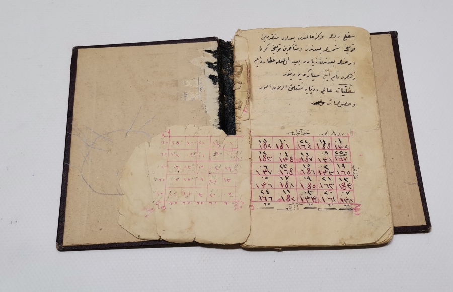 OSMANLI DÖNEMİ İÇİNDE EBCED VE TILSIMLAR BULUNAN EL YAZMA KİTAP