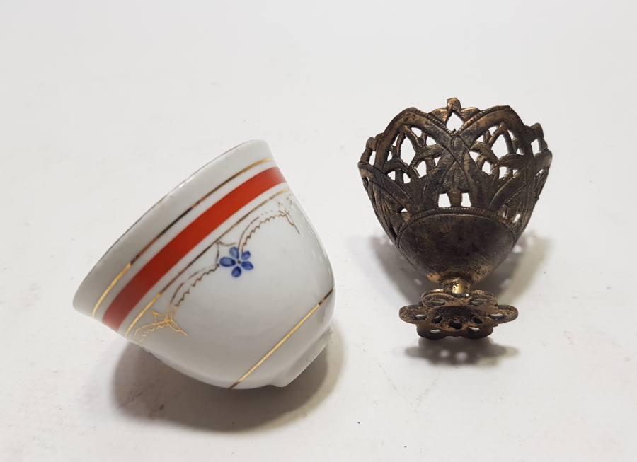 OSMANLI DÖNEMİ TOMBAKLI ZARF VE FİNCANI