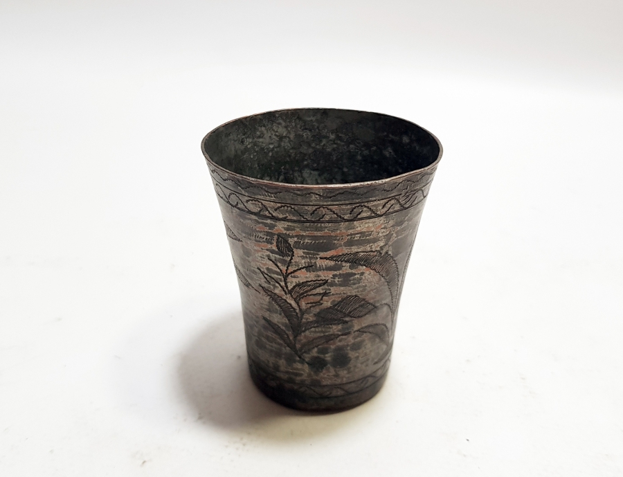 TAMAMI KALEM İŞÇİLİKLİ OSMANLI DÖNEMİ SÜLEYMANİYE DAMGALI ŞERBET BARDAĞI