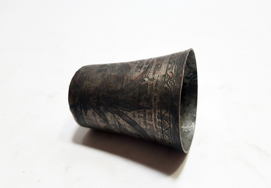 TAMAMI KALEM İŞÇİLİKLİ OSMANLI DÖNEMİ SÜLEYMANİYE DAMGALI ŞERBET BARDAĞI