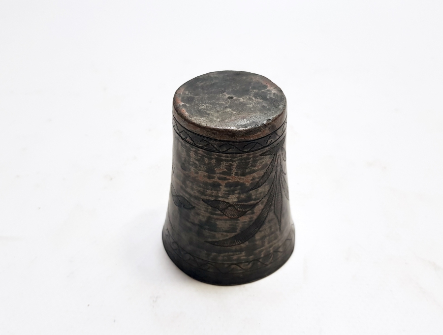 TAMAMI KALEM İŞÇİLİKLİ OSMANLI DÖNEMİ SÜLEYMANİYE DAMGALI ŞERBET BARDAĞI