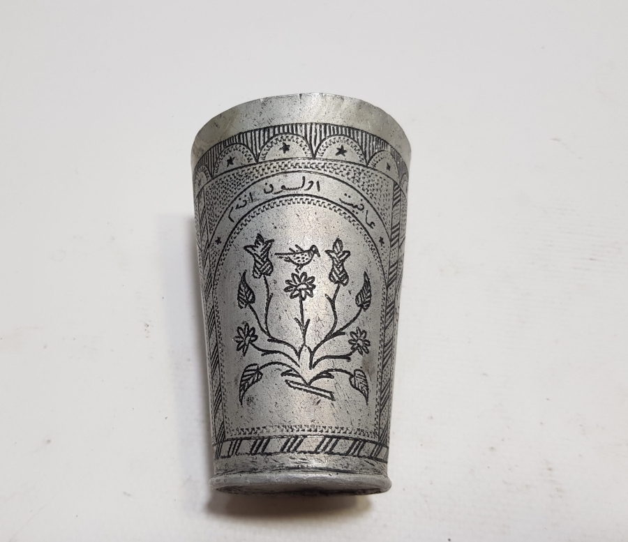 OSMANLI DÖNEMİ ÜZERİ YAZILI ESARET YADİGARI ÇOK NADİR EL YAPIMI BARDAK