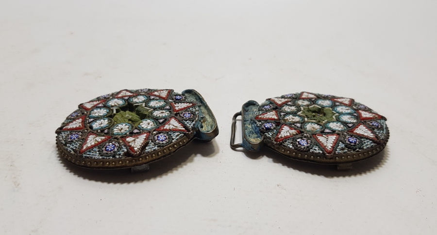 OSMANLI DÖNEMİ ÇOK NADİR MİKRO MOZAİK DESENLİ GELİN KEMER TOKASI