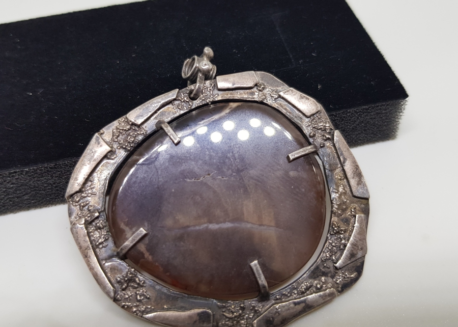 ÖZEL YAPIM ANTİKA DOĞAL TAŞLI BÜYÜK BOY KOLYE UCU