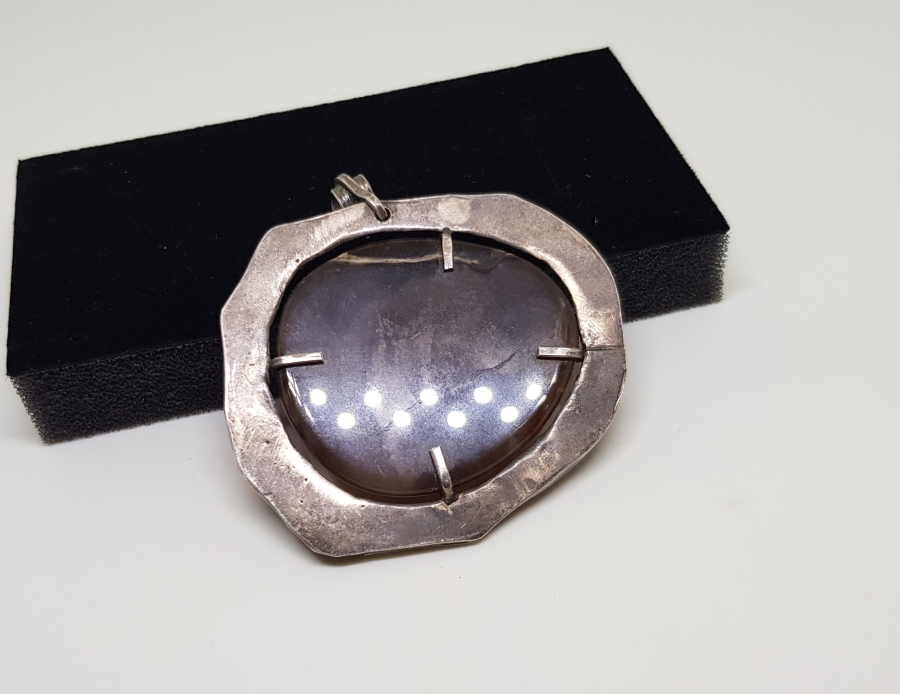 ÖZEL YAPIM ANTİKA DOĞAL TAŞLI BÜYÜK BOY KOLYE UCU