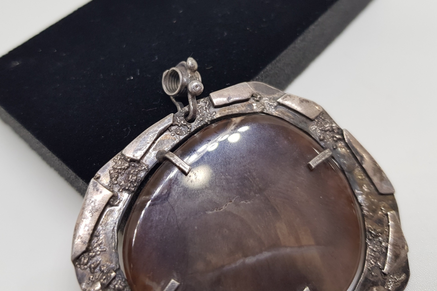 ÖZEL YAPIM ANTİKA DOĞAL TAŞLI BÜYÜK BOY KOLYE UCU