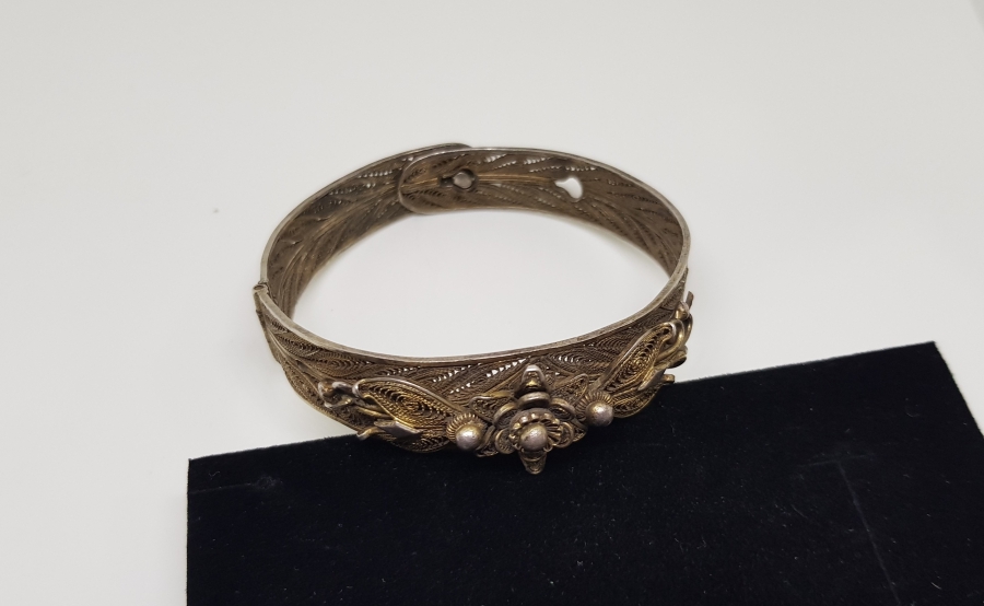 OSMANLI DÖNEMİ TELKARİ İŞÇİLİKLİ ÖZEL YAPIM BİLEZİK