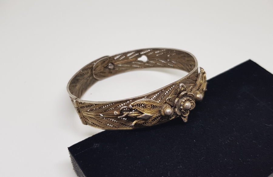 OSMANLI DÖNEMİ TELKARİ İŞÇİLİKLİ ÖZEL YAPIM BİLEZİK