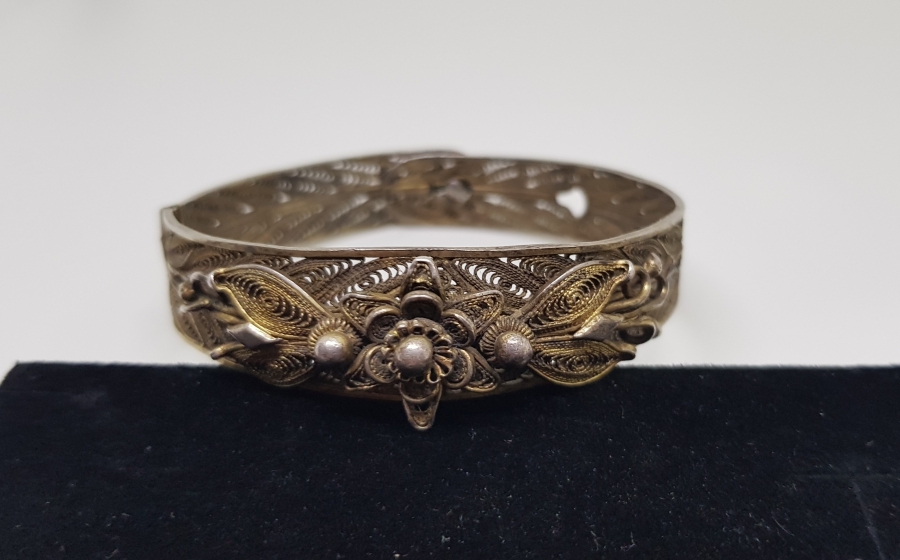 OSMANLI DÖNEMİ TELKARİ İŞÇİLİKLİ ÖZEL YAPIM BİLEZİK