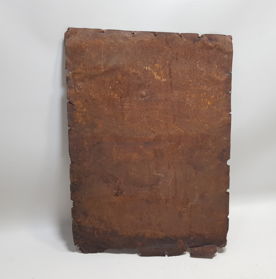 ÜZERİ AY YILDIZLI OSMANLI DÖNEMİ TENEKE SANDIK PARÇASI