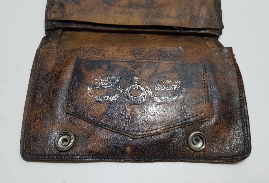 ÜZERİ OSMANLICA YAZIKLI OSMANLI DÖNEMİ NADİR SUBAY CÜZDANI